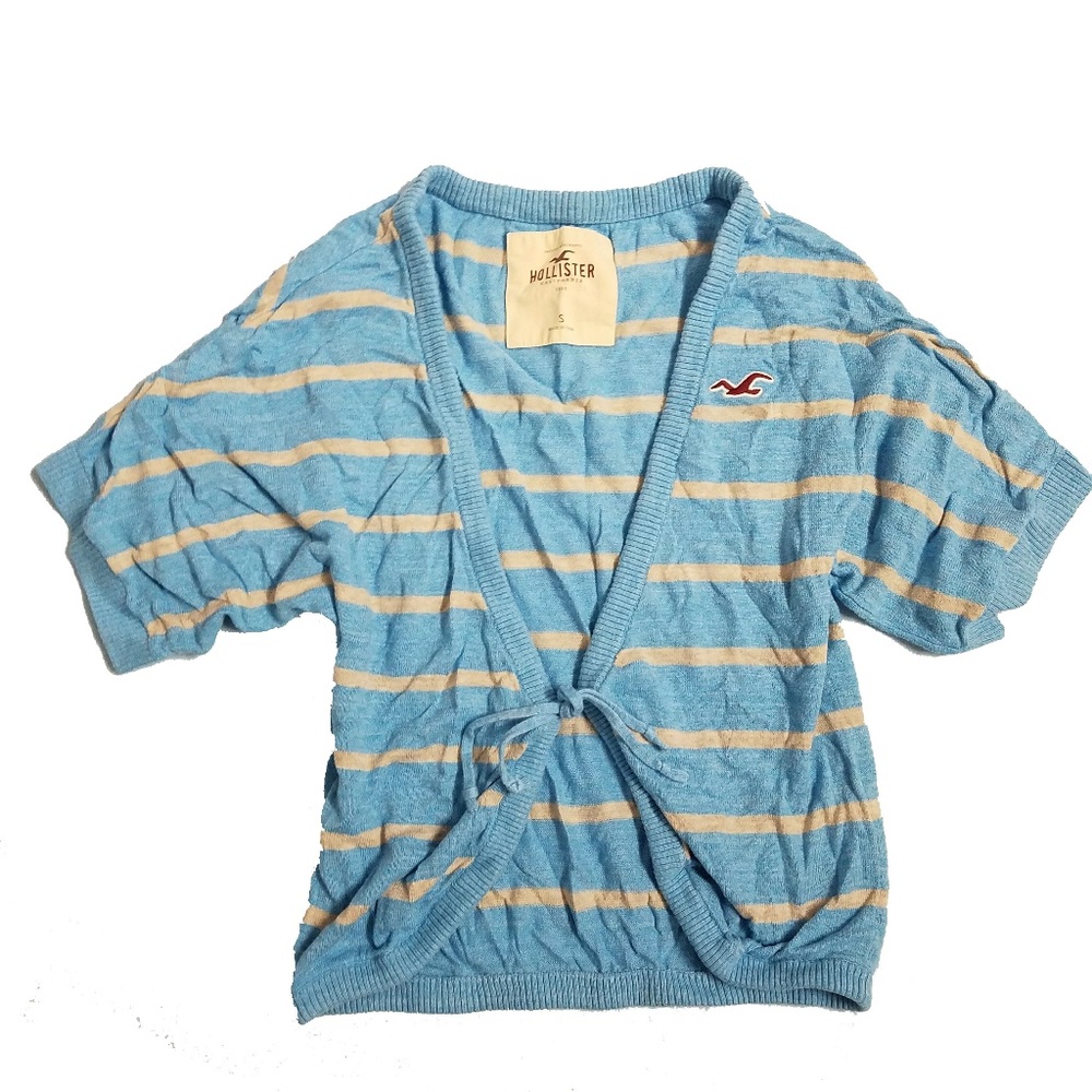 Hollister Sky Blue Striped Cardigan